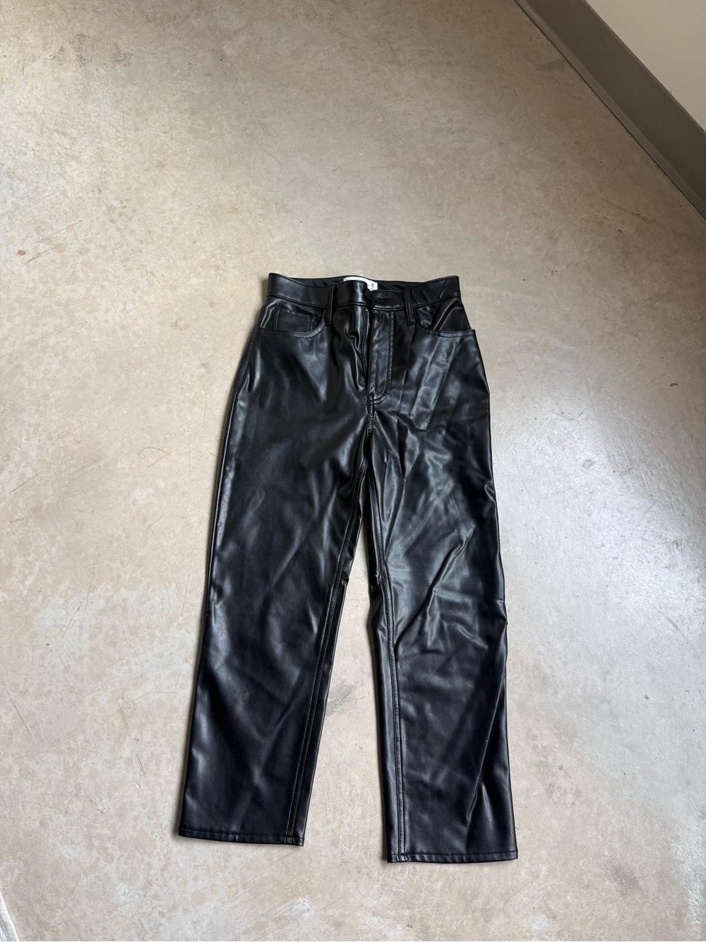 Abercrombie & Fitch Black Faux Leather High-Rise Pants